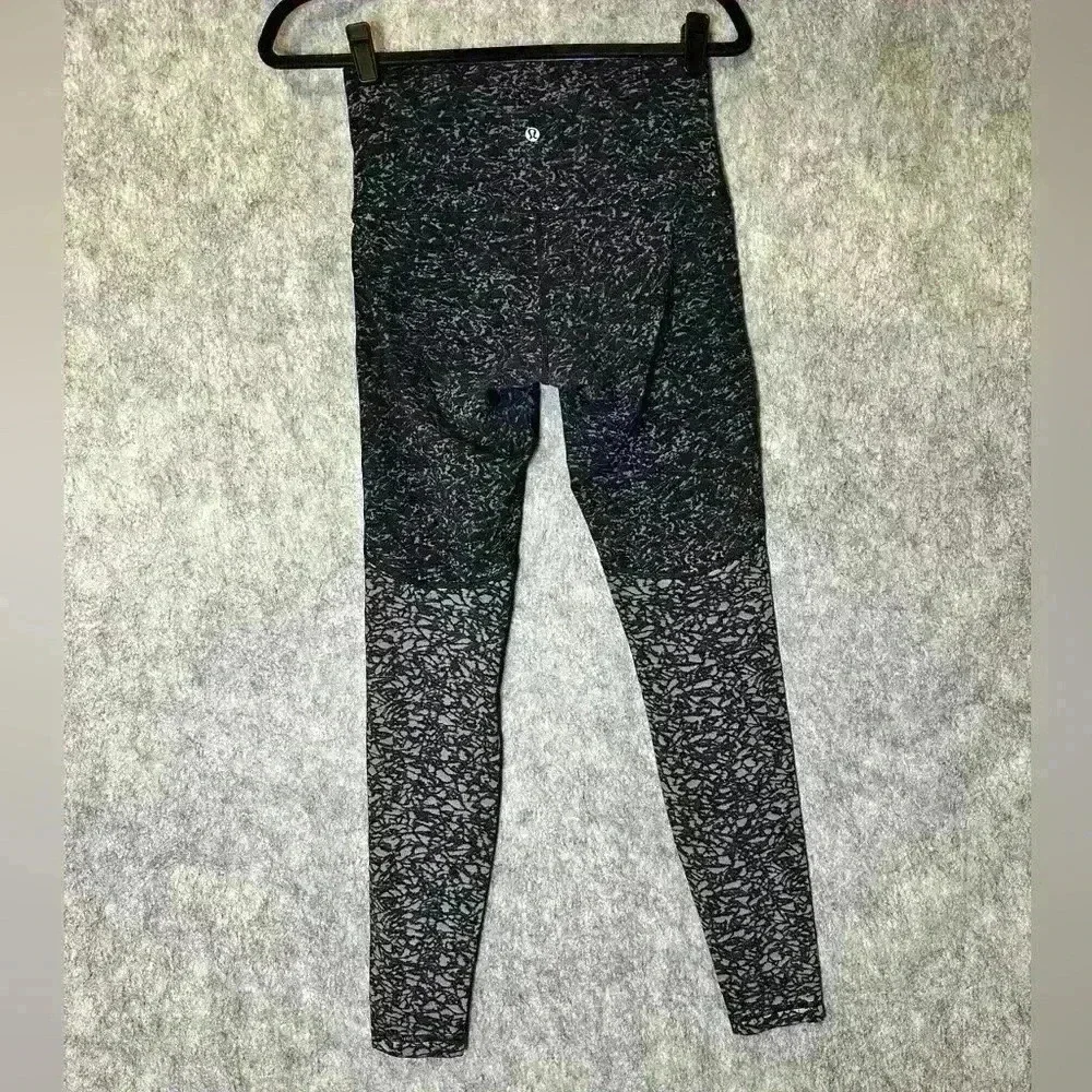 Lululemon Wunder Under Hi-Rise Ice Breaker Black White - Size 4